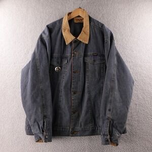 Vintage Wrangler Mens Authentic Western Corduroy Denim Jacket Blanket Lined XL